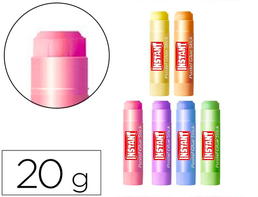 Pegamento en barra instant colores pastel 20 gr