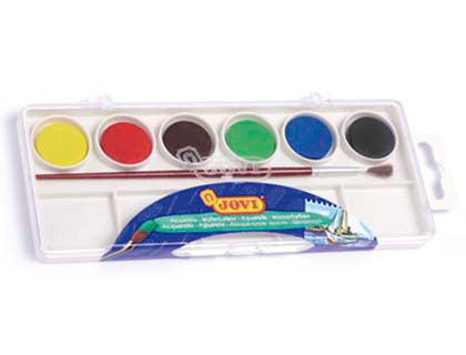 Acuarela jovi 6 colores con pincel estuche de plastico