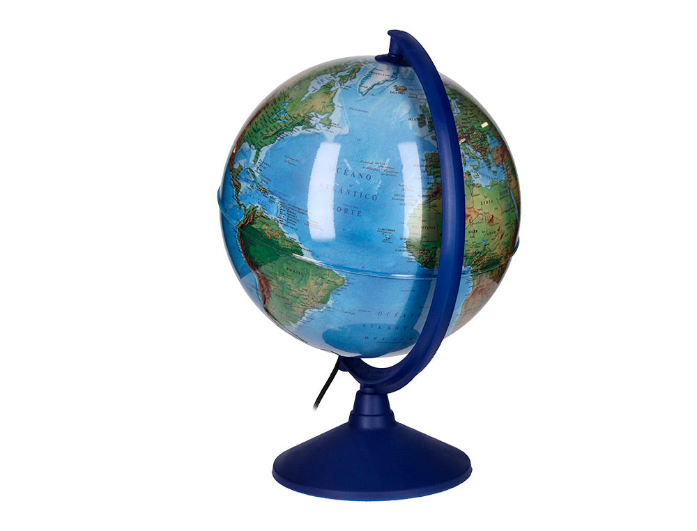 Globo terraqueo liderpapel con luz fisico y politico escribible diametro 30 cm