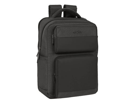 Cartera escolar safta business (black-blue-grey) mochila 2 bolsillos portatil 15,6"+usb 310x130x440 mm