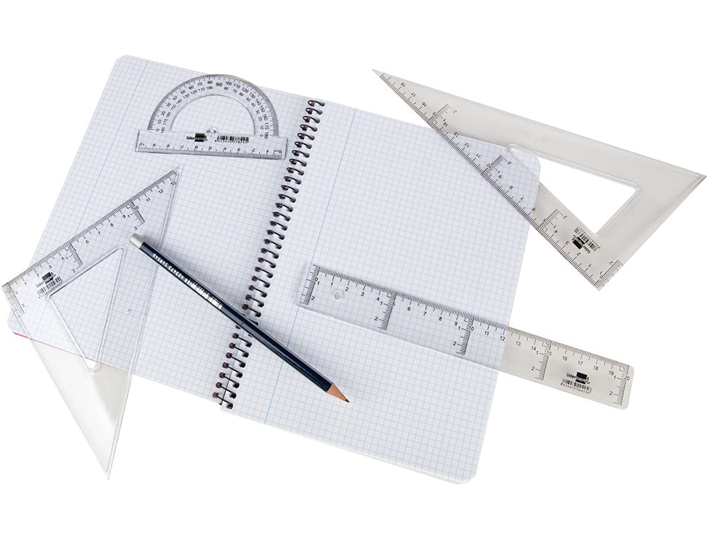 Escuadra liderpapel 30 cm plastico cristal