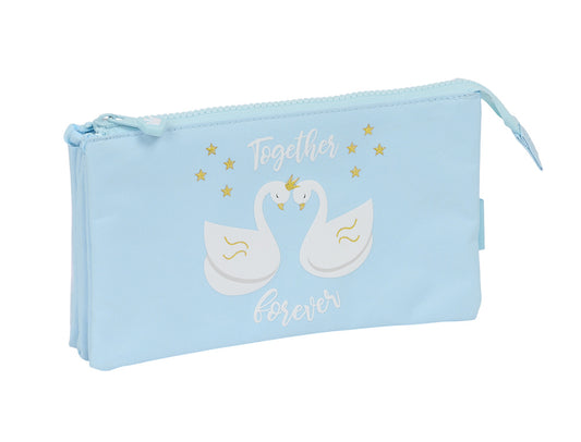 Bolso escolar portatodo safta triple glowlab cisnes 30x220x120 mm