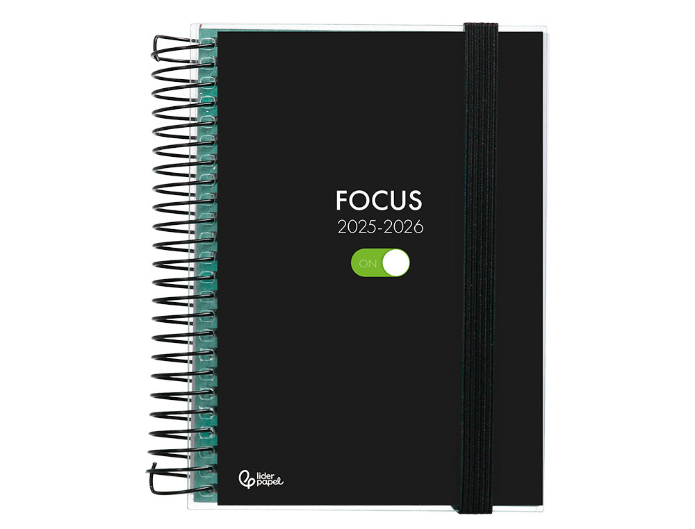 Agenda escolar liderpapel 25-26 espiral personalizable semana vista a5 bilingüe papel fsc 70 gr