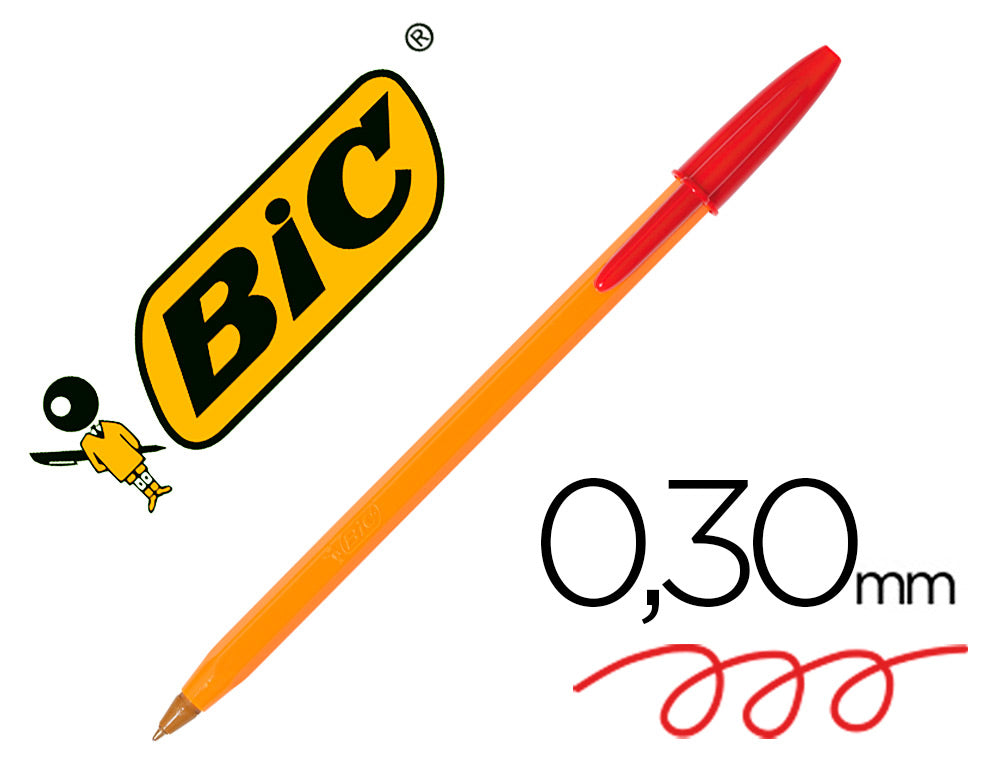 Boligrafo bic naranja fine original