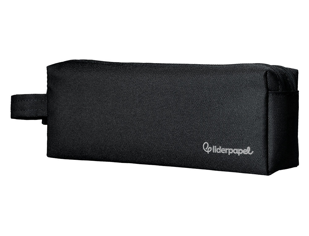 Estuche portatodo liderpapel classic rectangular con asa 2 cremalleras 210 x80mm 