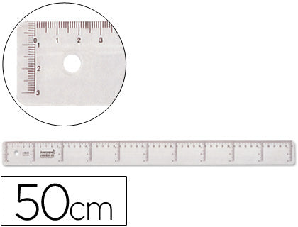 Regla liderpapel plastico cristal 50 cm