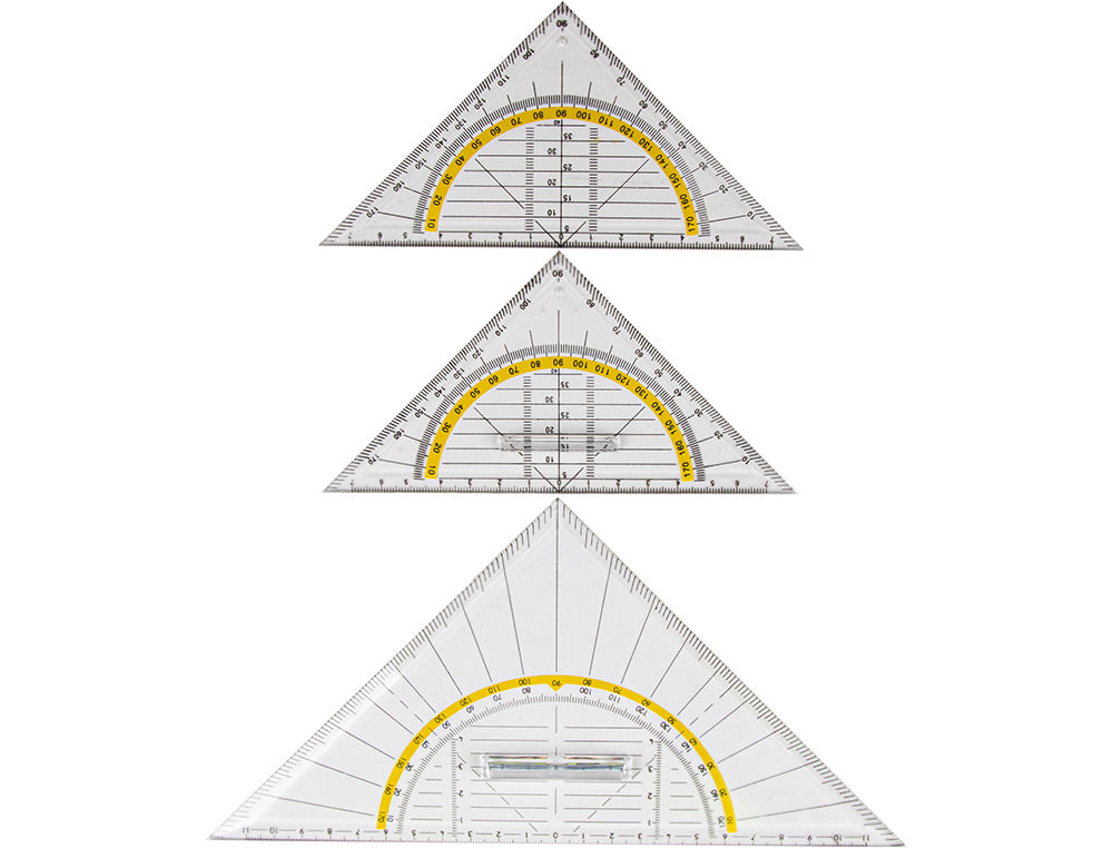 Escuadra liderpapel geometria 16 cm plastico cristal