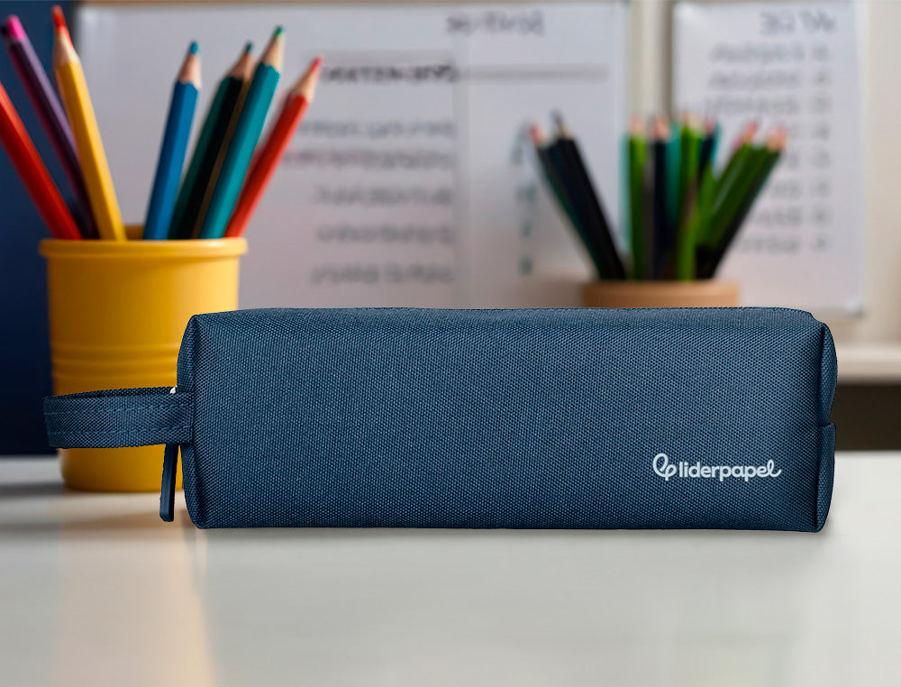 Estuche portatodo liderpapel classic rectangular con asa 210x70mm