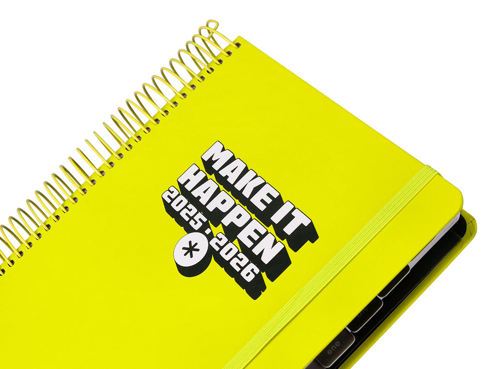 Agenda escolar antartik 25-26 espiral neon dia pagina a5 bilingüe papel fsc 80 gr