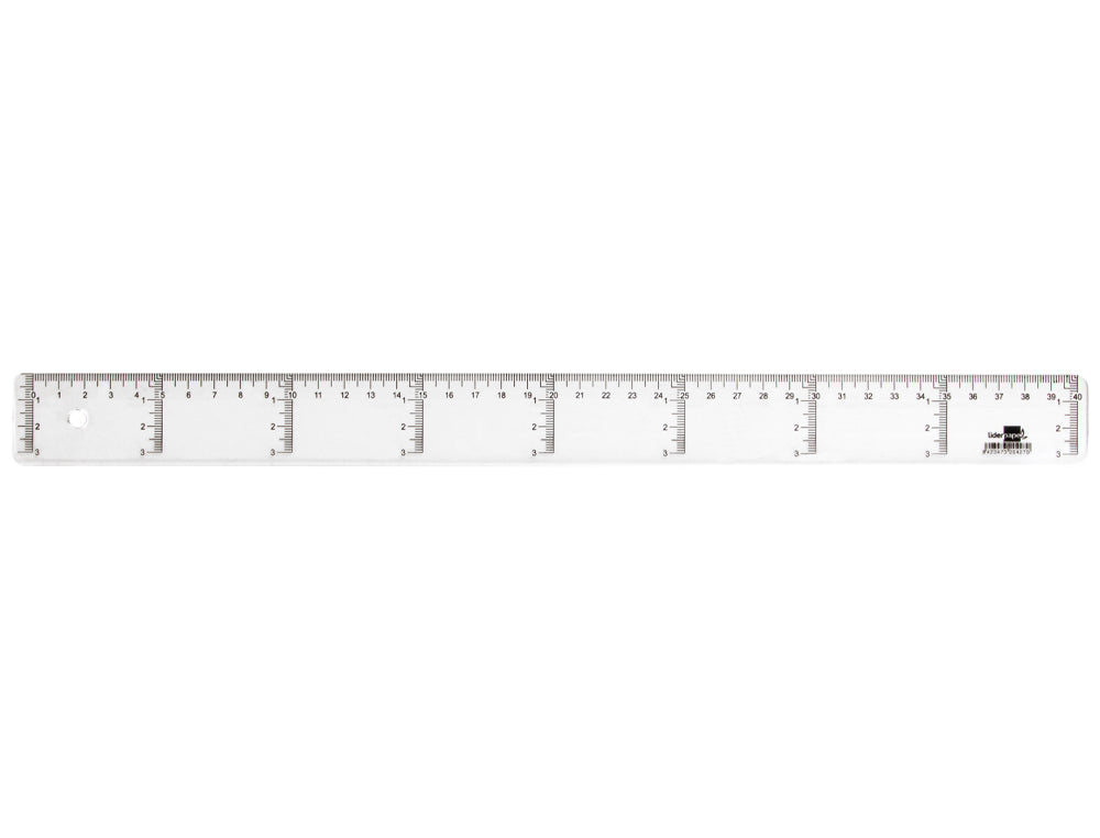 Regla liderpapel plastico cristal 40 cm