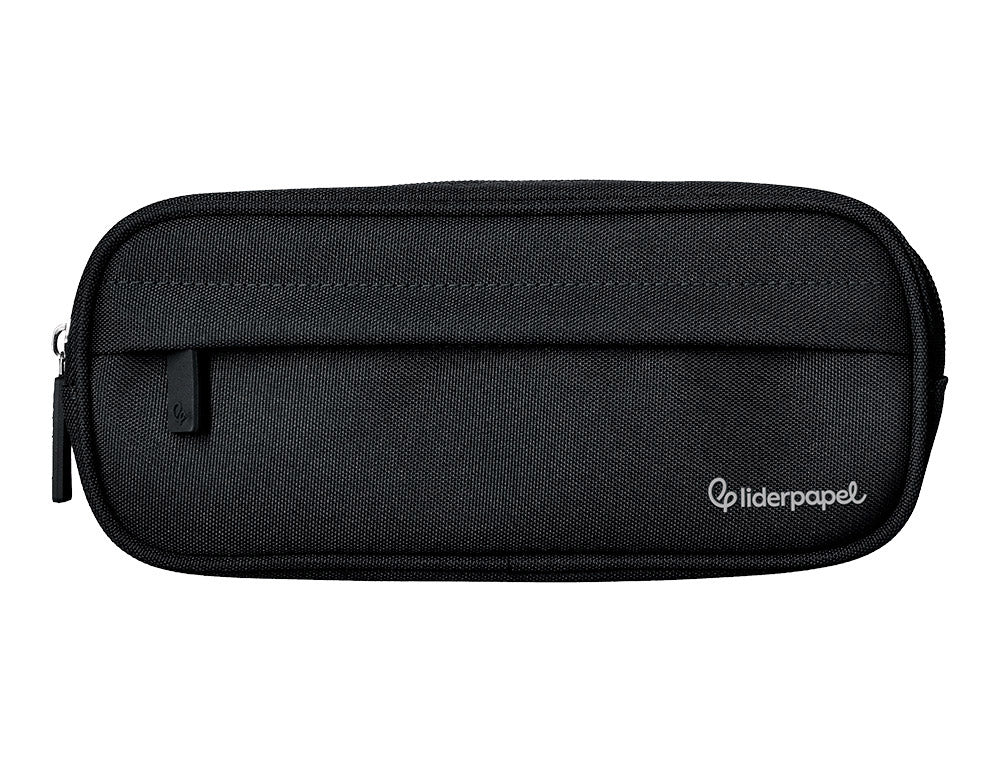Estuche portatodo liderpapel classic ovalado 2 cremalleras con bolsillo delantero 210x90mm