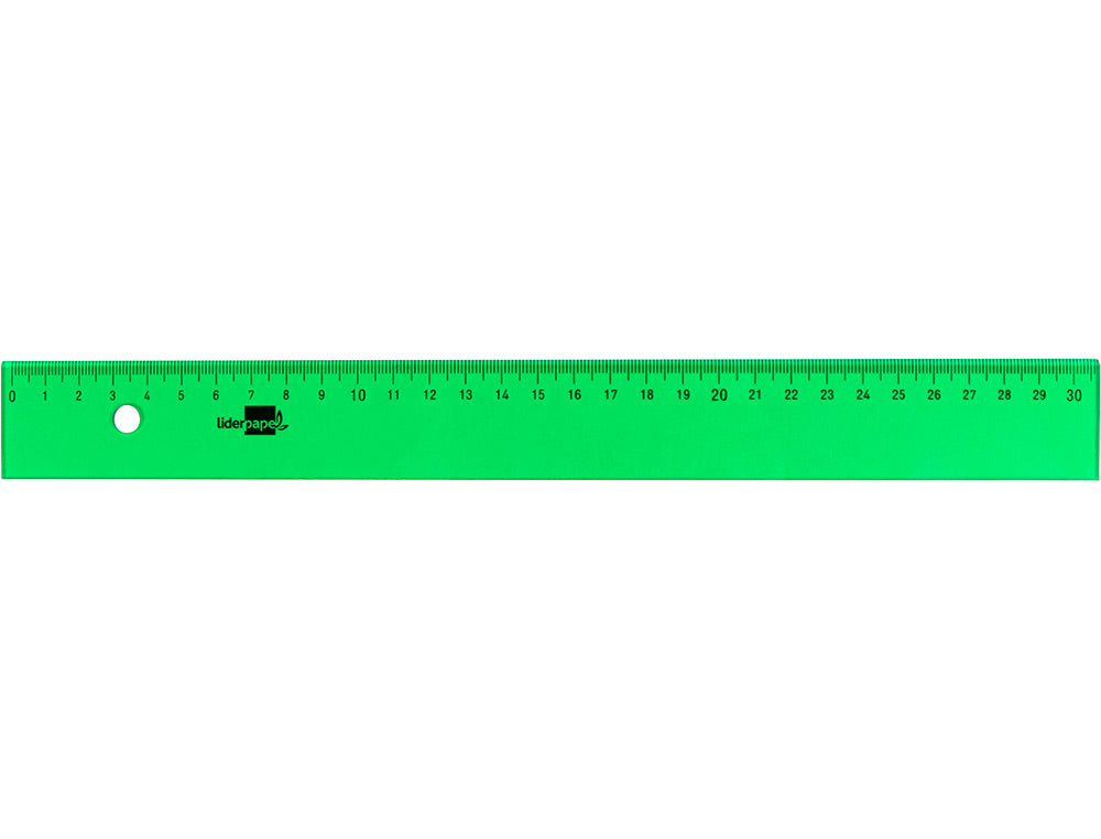 Regla liderpapel 30 cm acrilico verde