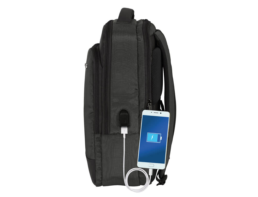 Cartera escolar safta business (black-blue-grey) mochila ordenador 15,6" 290x150x440 mm