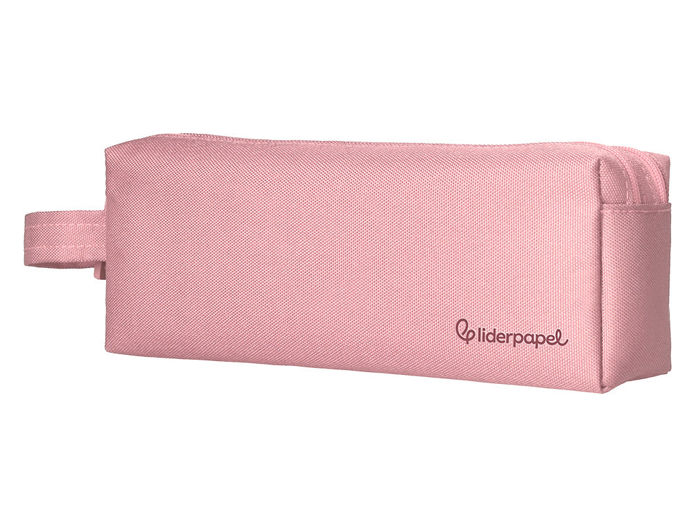 Estuche portatodo liderpapel classic rectangular con asa 2 cremalleras 210 x80mm 