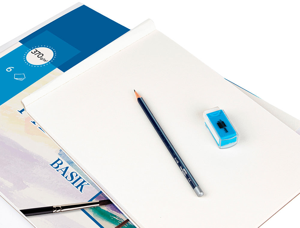 Papel acuarela basik canson din a3 370 gr pack de 6 hojas