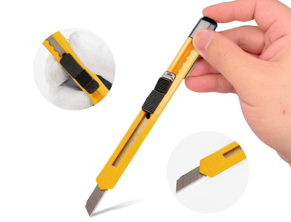 Cuter q-connect plastico estrecho cuchilla 9 mm xd-04 blister 1 unidad