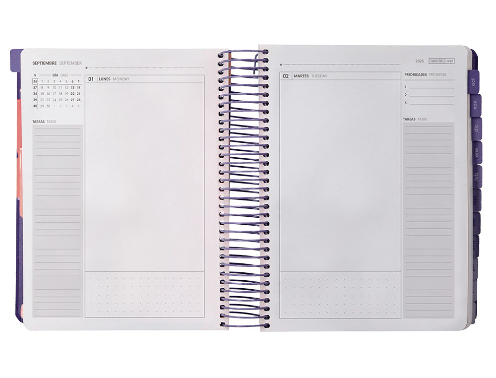 Agenda escolar antartik 25-26 espiral plans dia pagina a5 bilingüe papel fsc 80 gr