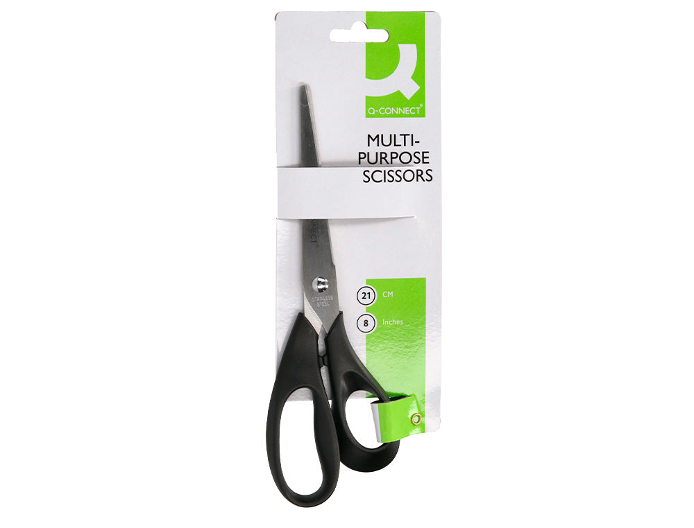 Tijera oficina q-connect inoxidable 8" 20 cm en blister