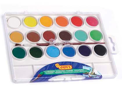 Acuarela jovi 18 colores con pincel estuche de plastico
