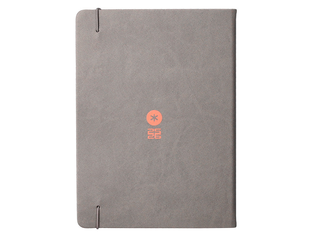 Agenda escolar antartik 25-26 encuadernada go! simil piel gris semana vista a5 bilingüe papel fsc 80 gr