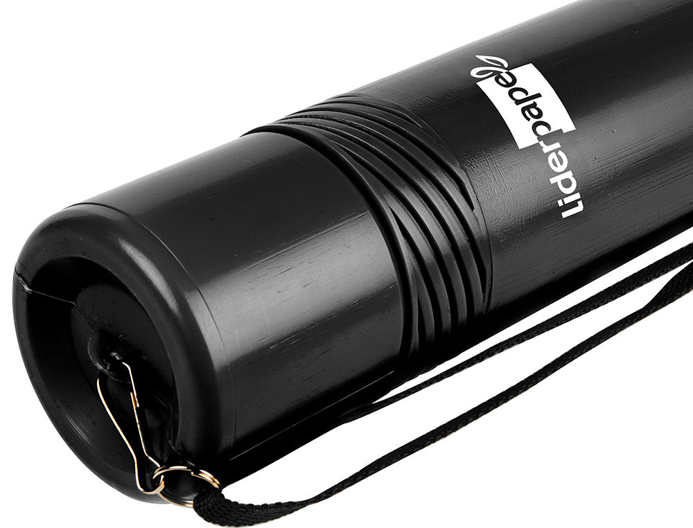 Portaplanos plastico liderpapel diametro 6 cm extensible hasta 80 negro