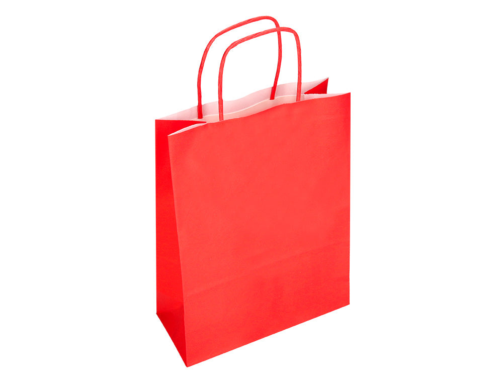 Bolsa papel q-connect celulosa xs con asa retorcida 180x240x80 mm