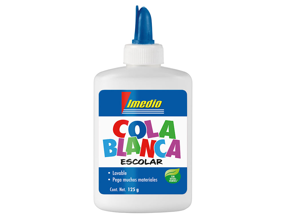 Pegamento cola blanca imedio escolar lavable bote de 125 gr
