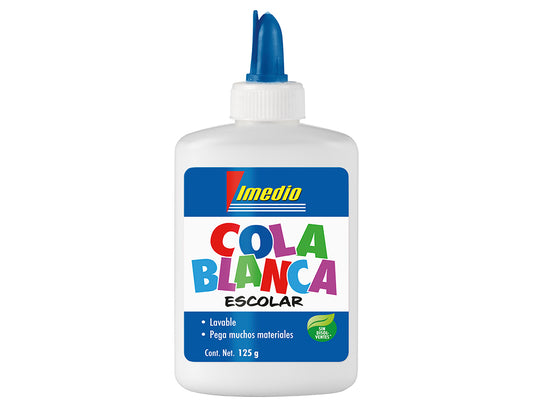 Pegamento cola blanca imedio escolar lavable bote de 125 gr
