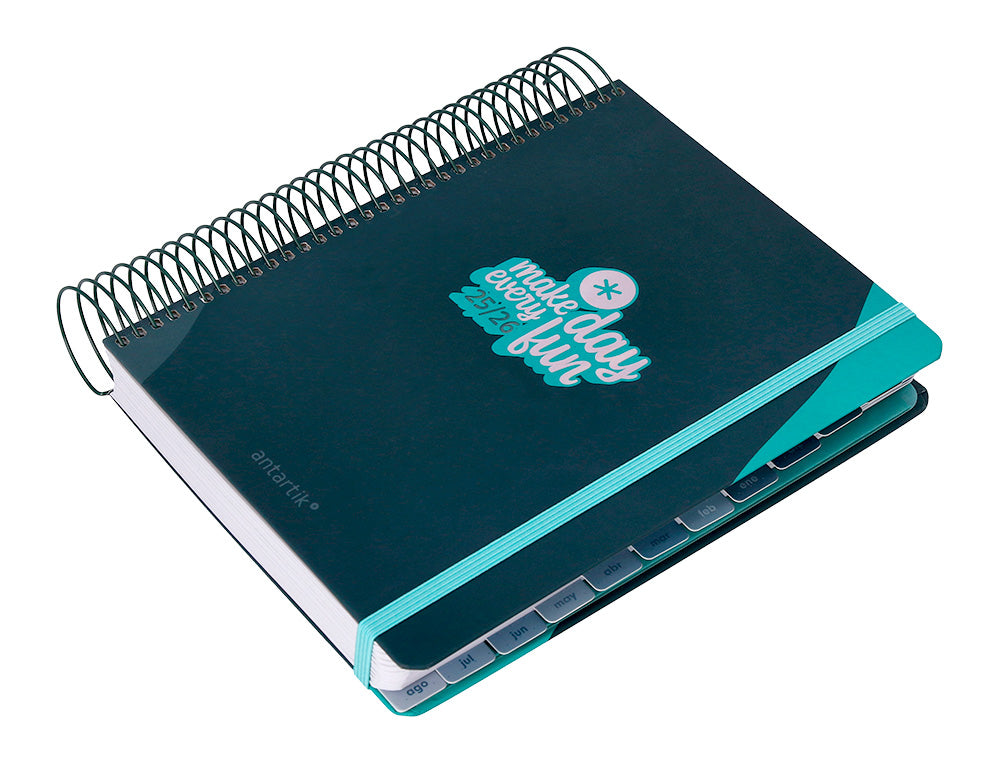 Agenda escolar antartik 25-26 espiral fun day fucsia dia pagina a5 bilingüe papel fsc 80 gr