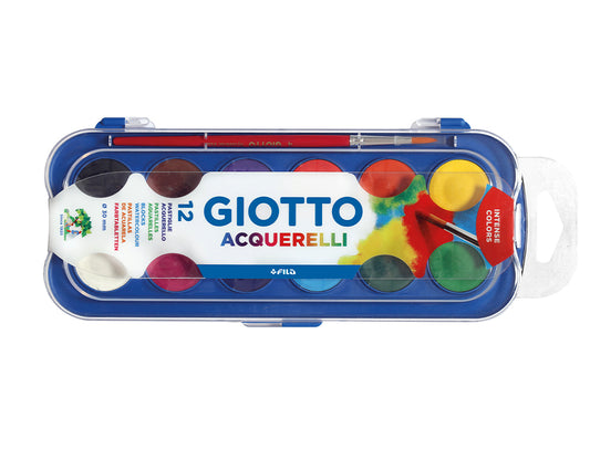 Acuarela giotto 12 colores con pincel estuche de plastico