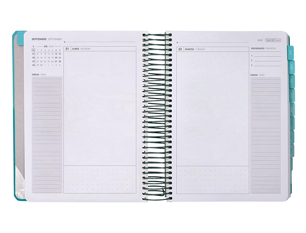 Agenda escolar antartik 25-26 espiral fun day fucsia dia pagina a5 bilingüe papel fsc 80 gr