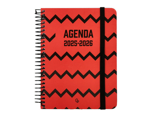 Agenda escolar liderpapel 25-26 espiral patterns zigzag semana vista a6 bilingüe papel fsc 80 gr