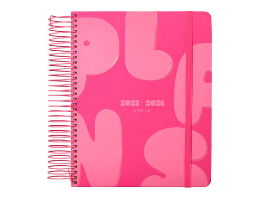 Agenda escolar antartik 25-26 espiral plans dia pagina a5 bilingüe papel fsc 80 gr