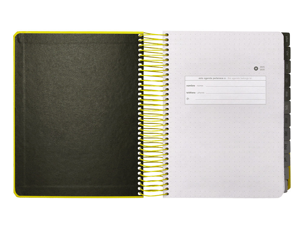 Agenda escolar antartik 25-26 espiral neon dia pagina a5 bilingüe papel fsc 80 gr