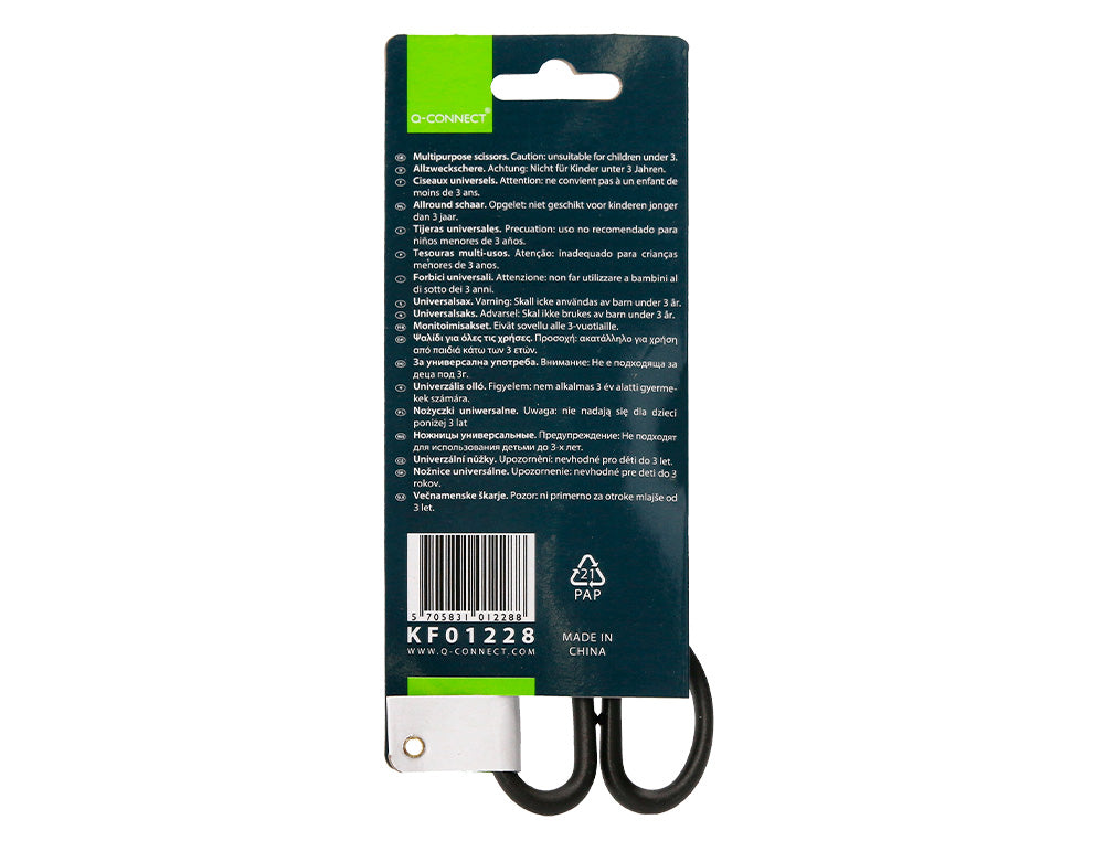 Tijera oficina q-connect inoxidable 7" 17 cm en blister