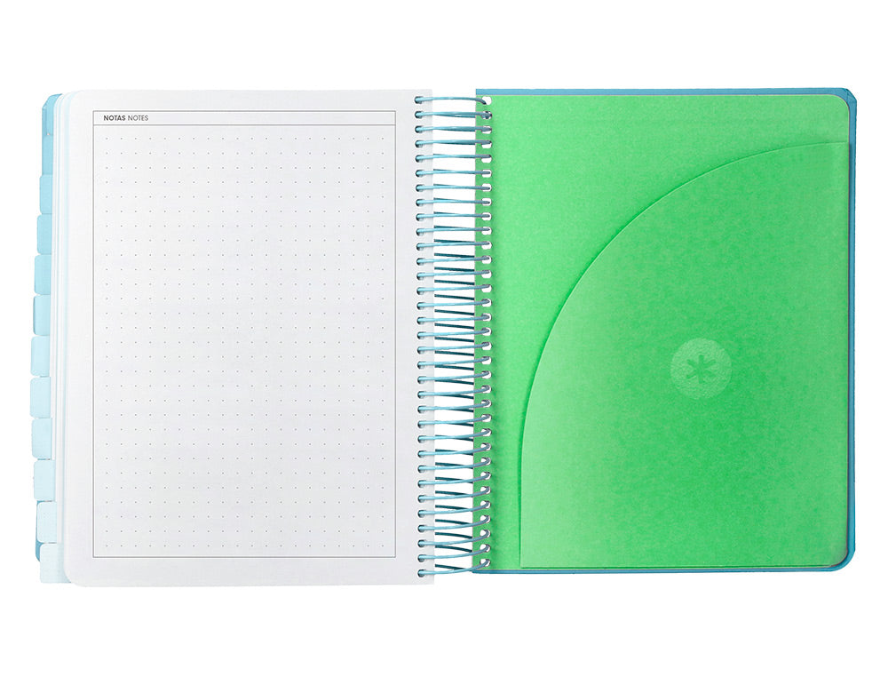 Agenda escolar antartik 25-26 espiral here and now azul pagina a5 bilingüe papel fsc 80 gr 80 gr
