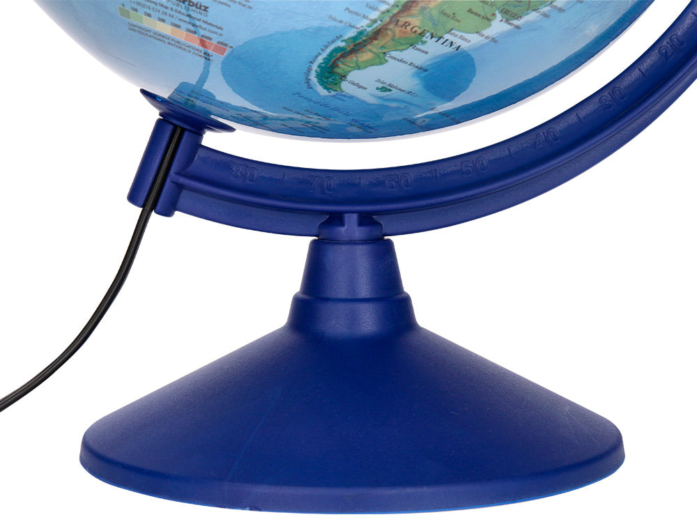 Globo terraqueo liderpapel con luz fisico y politico escribible diametro 30 cm