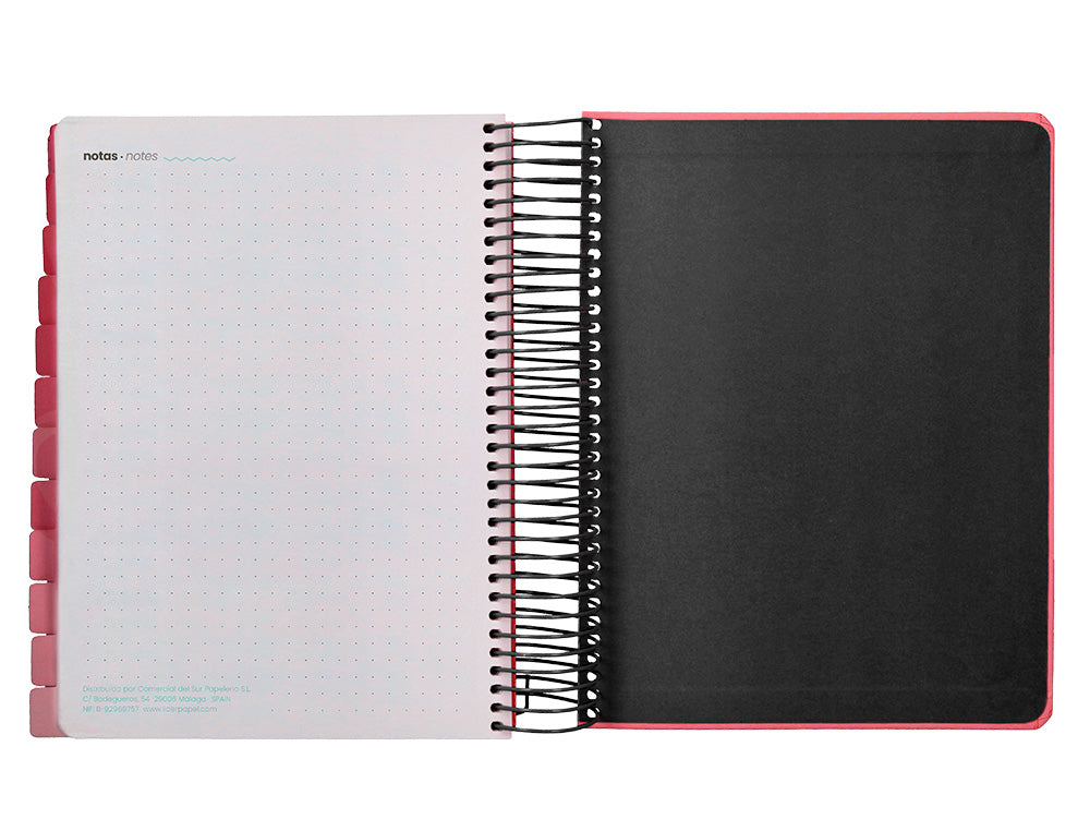 Agenda escolar liderpapel 25-26 espiral patterns zigzag dia pagina a5 bilingüe papel fsc