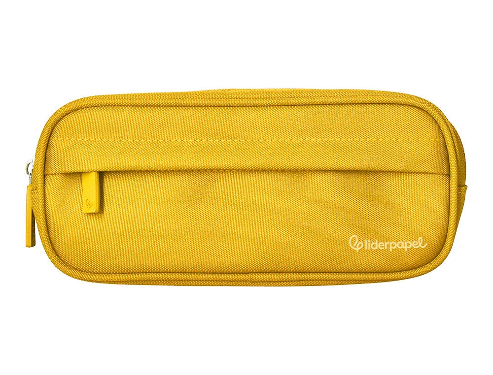 Estuche portatodo liderpapel classic ovalado 2 cremalleras con bolsillo delantero 210x90mm