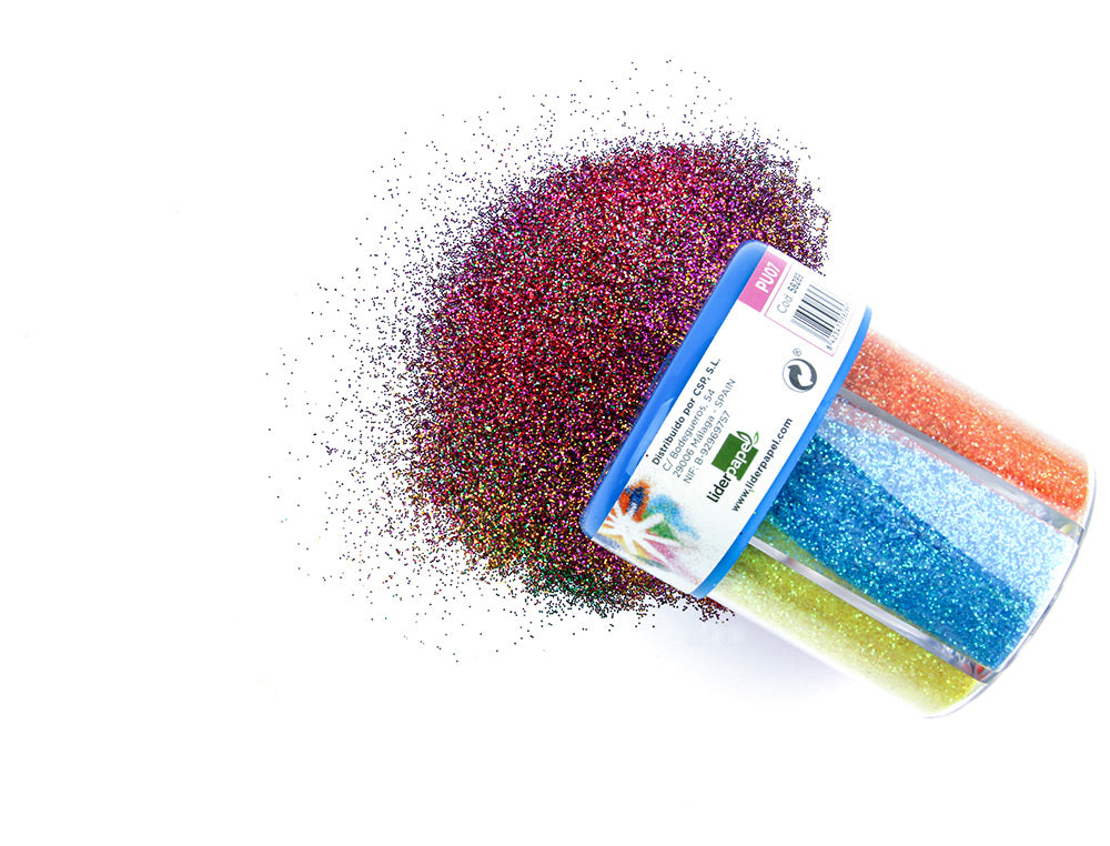 Purpurina liderpapel fantasia colores metalicos 6 colores surtidos bote de 120 gr