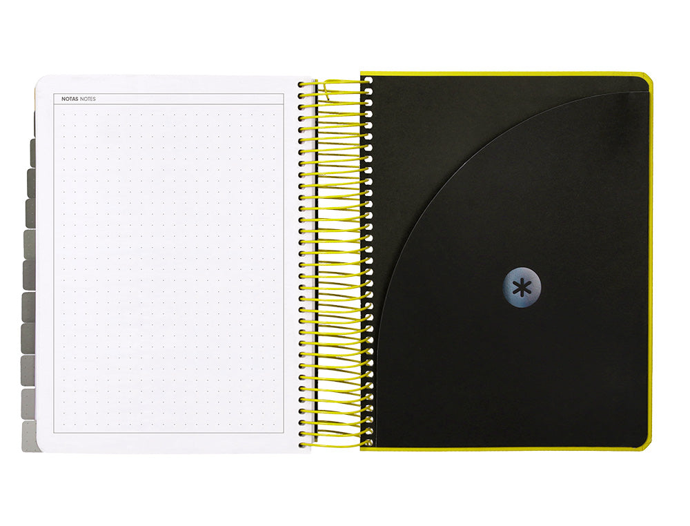 Agenda escolar antartik 25-26 espiral neon dia pagina a5 bilingüe papel fsc 80 gr