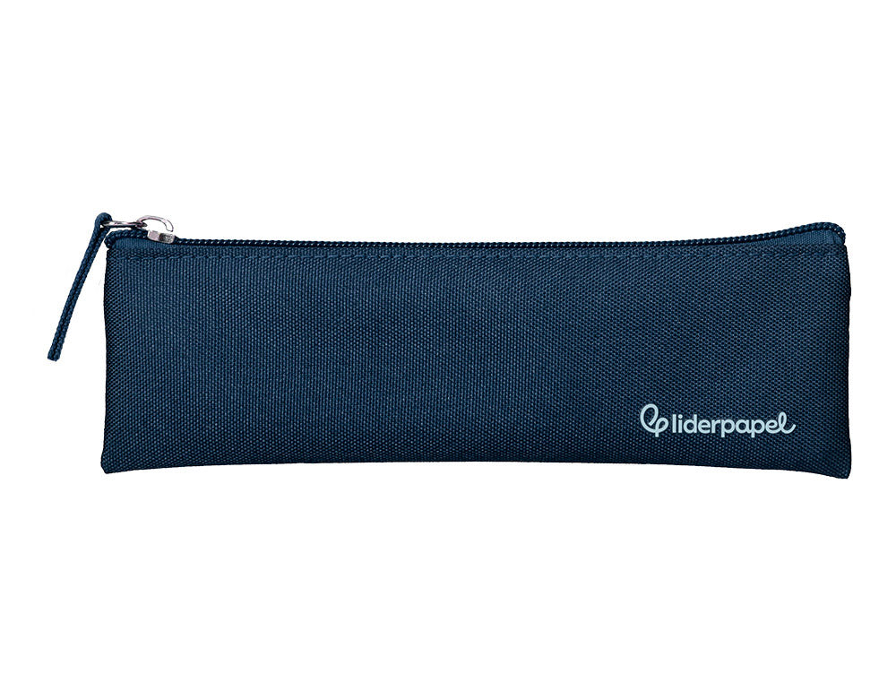 Estuche portatodo liderpapel plano estrecho una cremallera 200x60mm