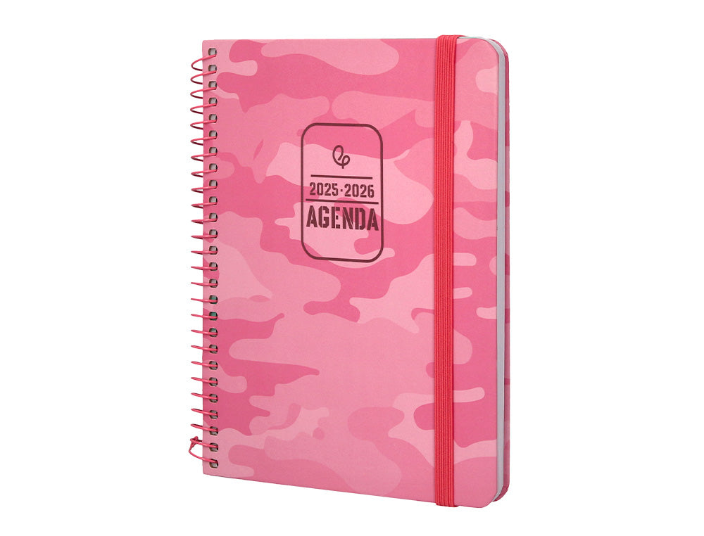 Agenda escolar liderpapel 25-26 teens patterns abstract pattern semana vista a6 bilingue papel fsc 80 gr