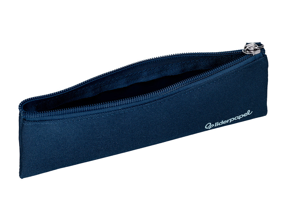 Estuche portatodo liderpapel plano estrecho una cremallera 200x60mm