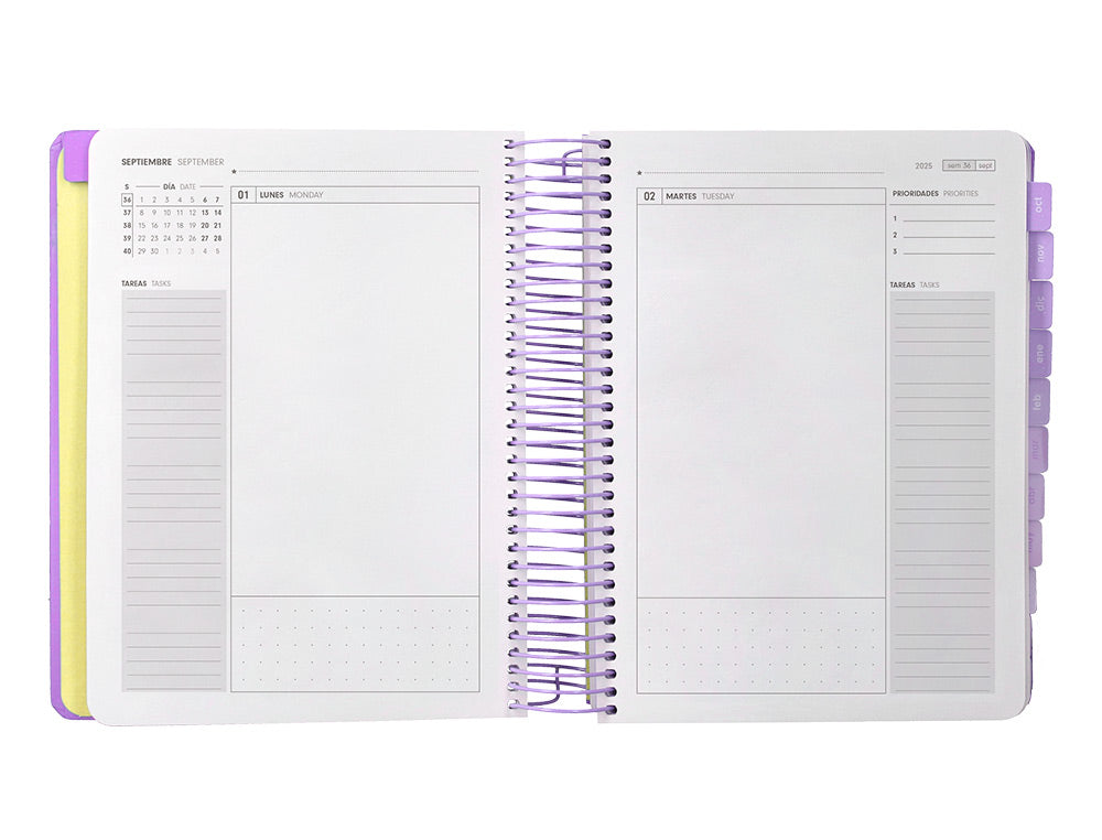 Agenda escolar antartik 25-26 espiral here and now azul pagina a5 bilingüe papel fsc 80 gr 80 gr