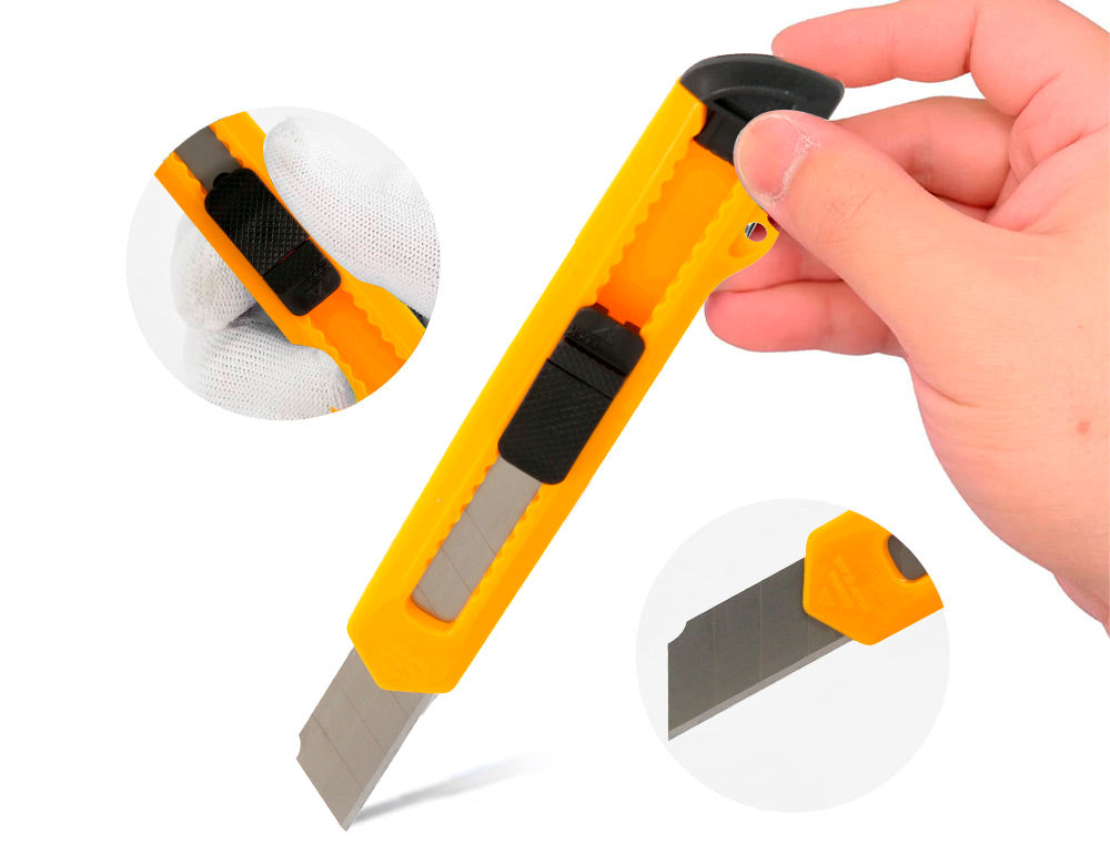 Cuter q-connect plastico ancho cuchilla 18 mm xd-11 blister 1 unidad