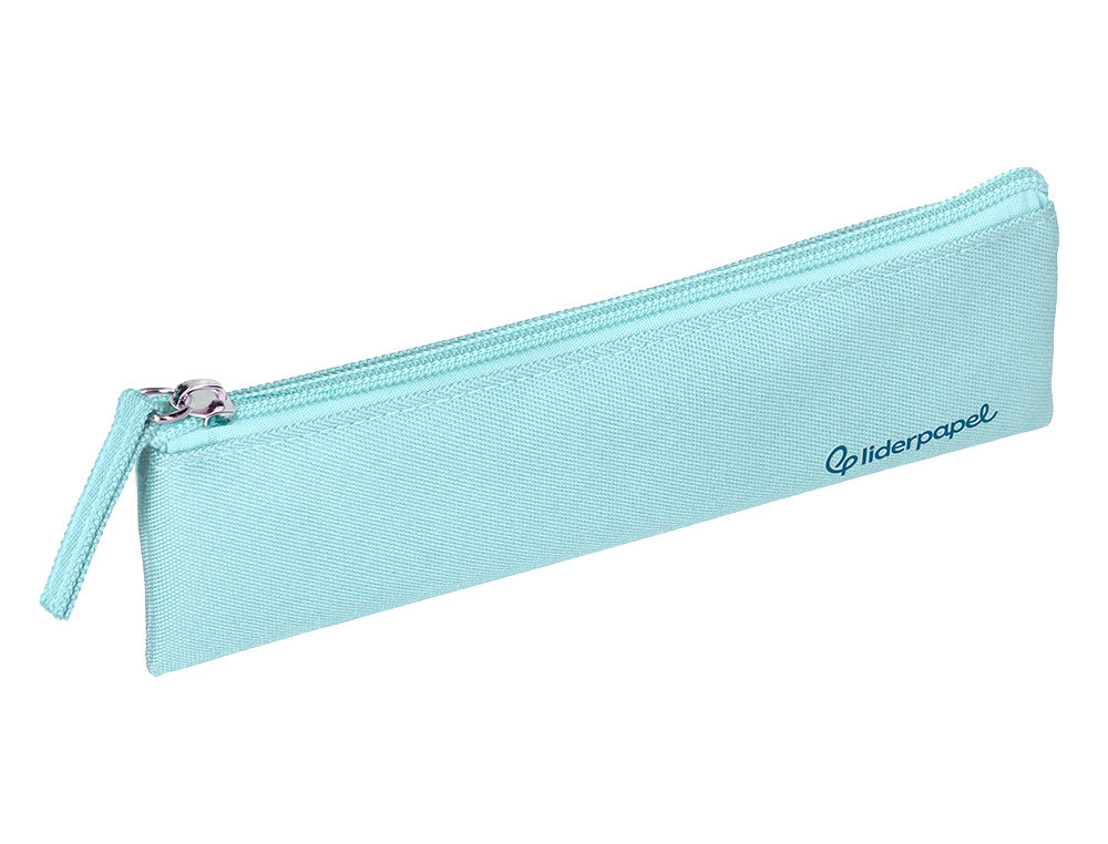 Estuche portatodo liderpapel plano estrecho una cremallera 200x60mm