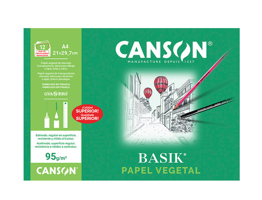 Papel vegetal guarro din a4 90-95 gr minipack de 12 hojas