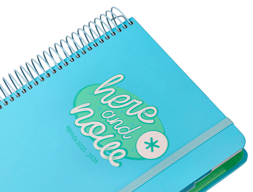 Agenda escolar antartik 25-26 espiral here and now azul pagina a5 bilingüe papel fsc 80 gr 80 gr