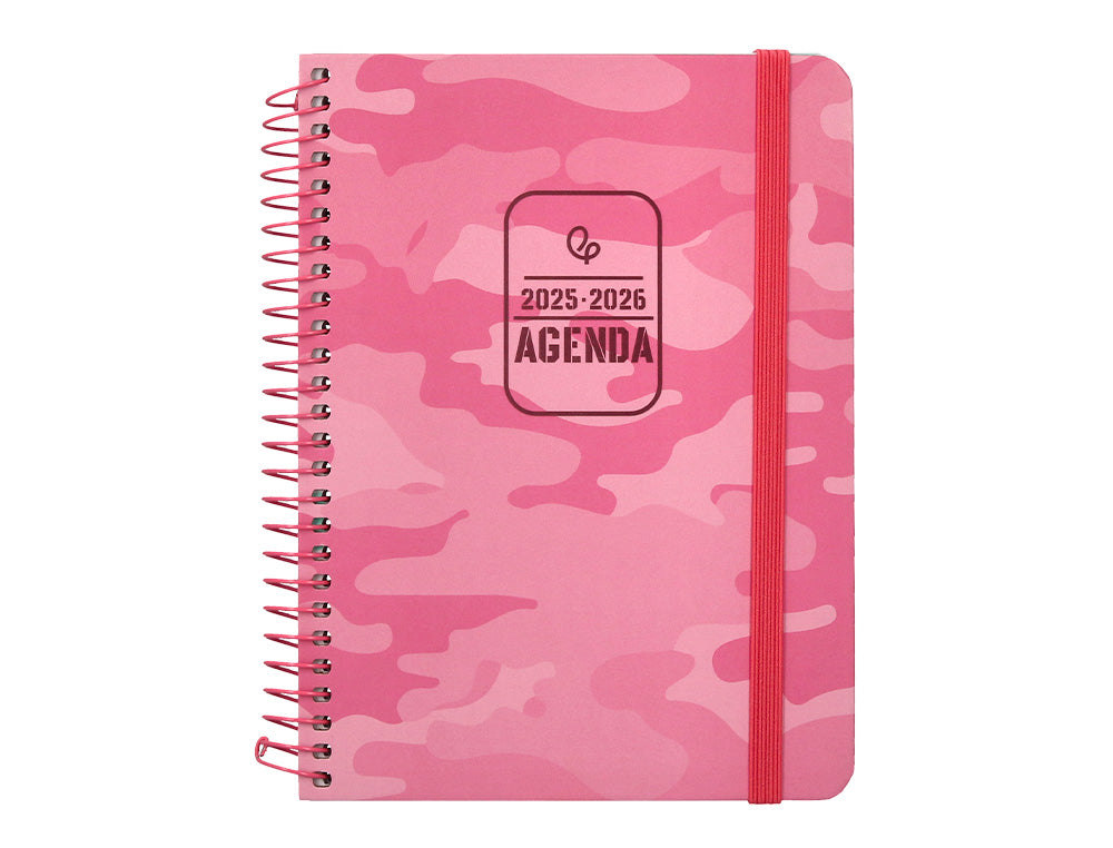 Agenda escolar liderpapel 25-26 teens patterns abstract pattern semana vista a6 bilingue papel fsc 80 gr